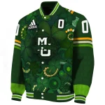 customized marquette golden eagles shamrock vortex green varsity jacket best selling