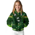 customized marquette golden eagles shamrock vortex green varsity jacket best selling