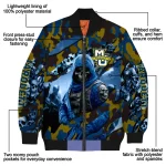 customized marquette golden eagles skull horde blue bomber jacket best selling