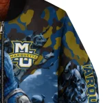 customized marquette golden eagles skull horde blue bomber jacket best selling