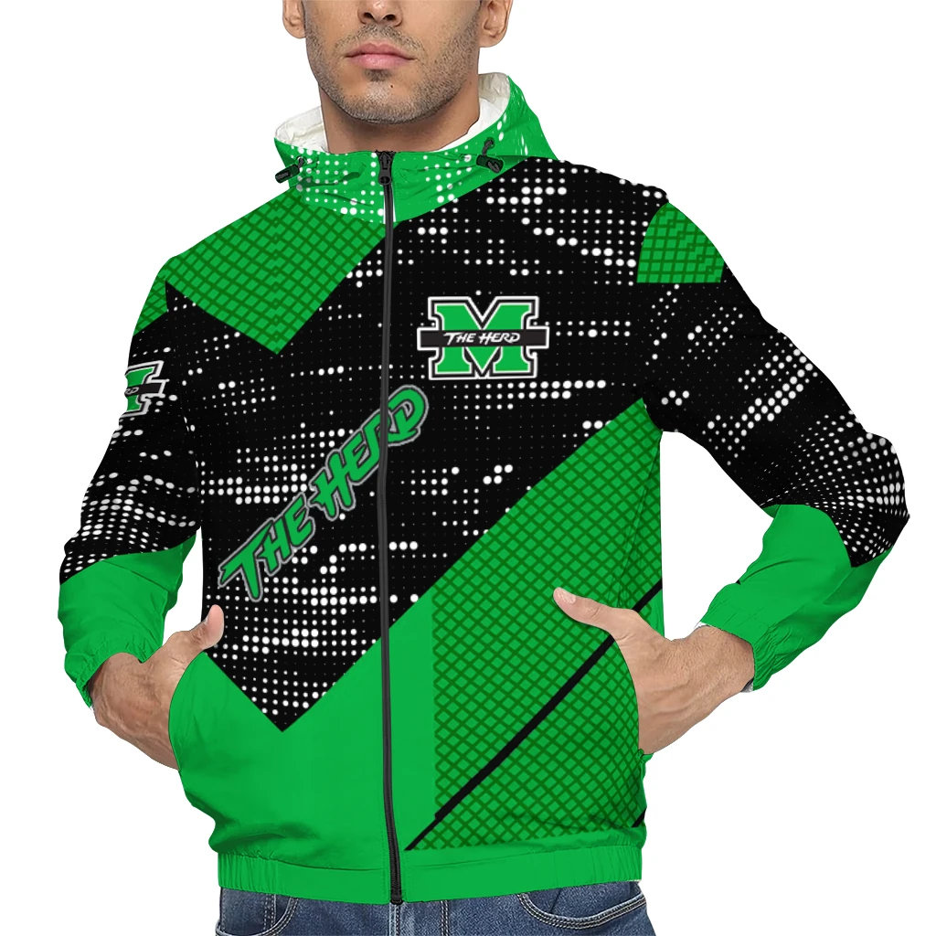 customized marshall thundering herd arrow matrix green black windbreaker jacket top rated customized marshall thundering herd arrow matrix green black windbreaker jacket top rated