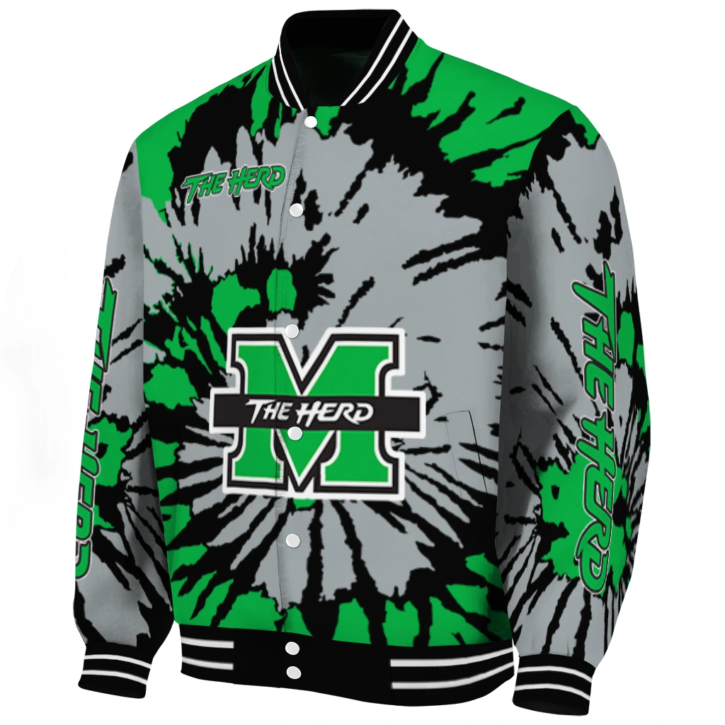 customized marshall thundering herd burst splatter green varsity jacket best selling customized marshall thundering herd burst splatter green varsity jacket best selling