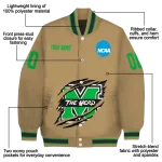 customized marshall thundering herd claw effect beige varsity jacket best selling