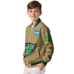 customized marshall thundering herd claw effect beige varsity jacket best selling
