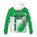customized marshall thundering herd football flame green white windbreaker jacket best selling