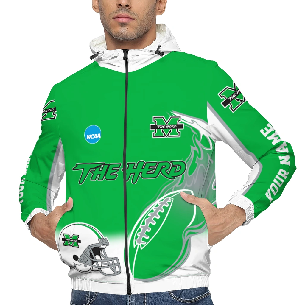 customized marshall thundering herd football flame green white windbreaker jacket top rated customized marshall thundering herd football flame green white windbreaker jacket top rated