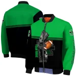 customized marshall thundering herd groot football green black bomber jacket best selling