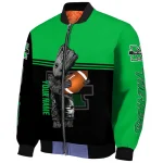 customized marshall thundering herd groot football green black bomber jacket best selling