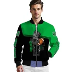customized marshall thundering herd groot football green black bomber jacket best selling