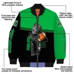 customized marshall thundering herd groot football green black bomber jacket best selling