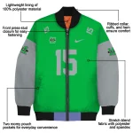 customized marshall thundering herd team patch green bomber jacket best selling