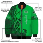 customized marshall thundering herd tribal deer art green bomber jacket best selling