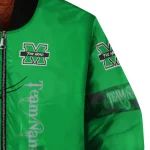 customized marshall thundering herd tribal deer art green bomber jacket best selling