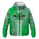 customized marshall thundering herd tribal swirls green windbreaker jacket best selling