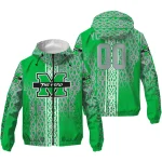 customized marshall thundering herd tribal swirls green windbreaker jacket best selling