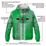 customized marshall thundering herd tribal swirls green windbreaker jacket best selling
