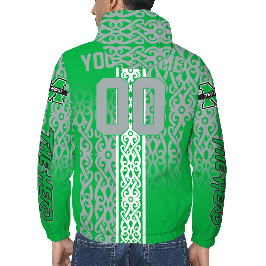 customized marshall thundering herd tribal swirls green windbreaker jacket trendy customized marshall thundering herd tribal swirls green windbreaker jacket trendy
