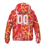customized maryland terrapins brushstroke pattern red windbreaker jacket best selling