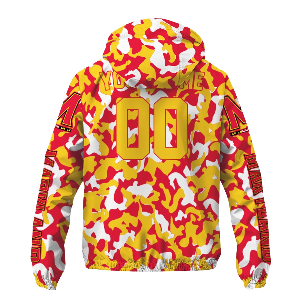 customized maryland terrapins camouflage mashup red windbreaker jacket fashion forward customized maryland terrapins camouflage mashup red windbreaker jacket fashion forward