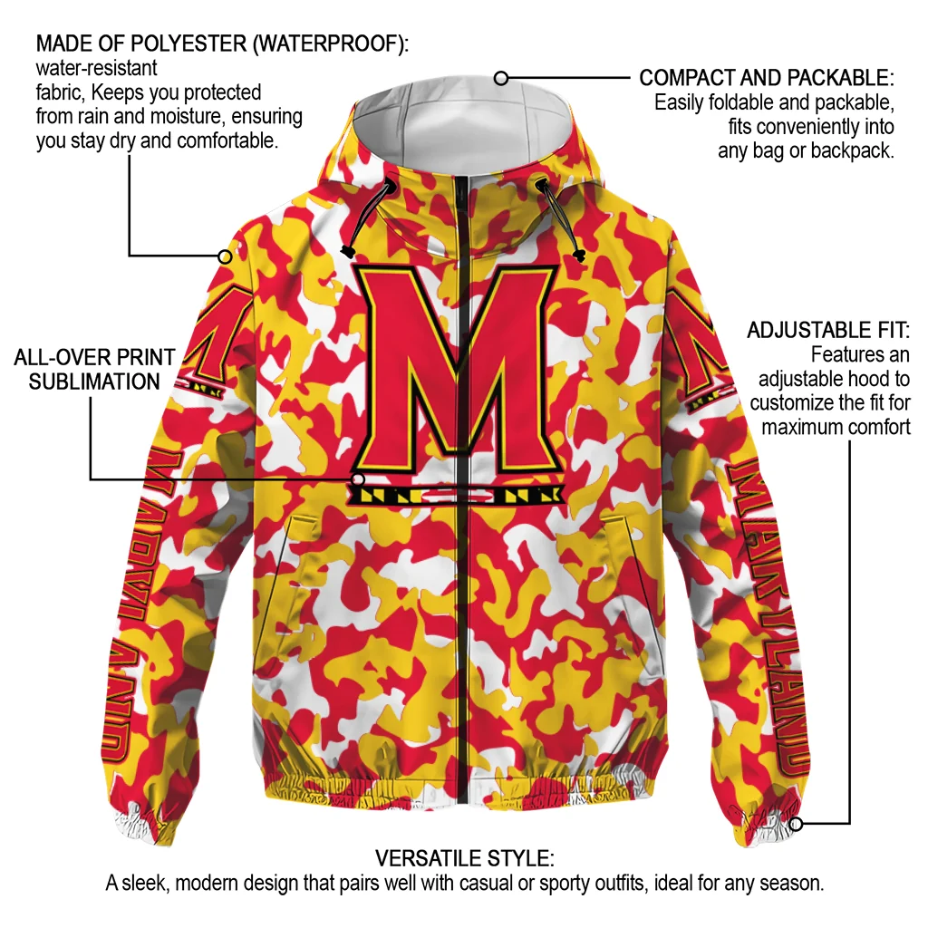 customized maryland terrapins camouflage mashup red windbreaker jacket new arrival customized maryland terrapins camouflage mashup red windbreaker jacket new arrival