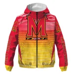 customized maryland terrapins pattern layers red windbreaker jacket best selling