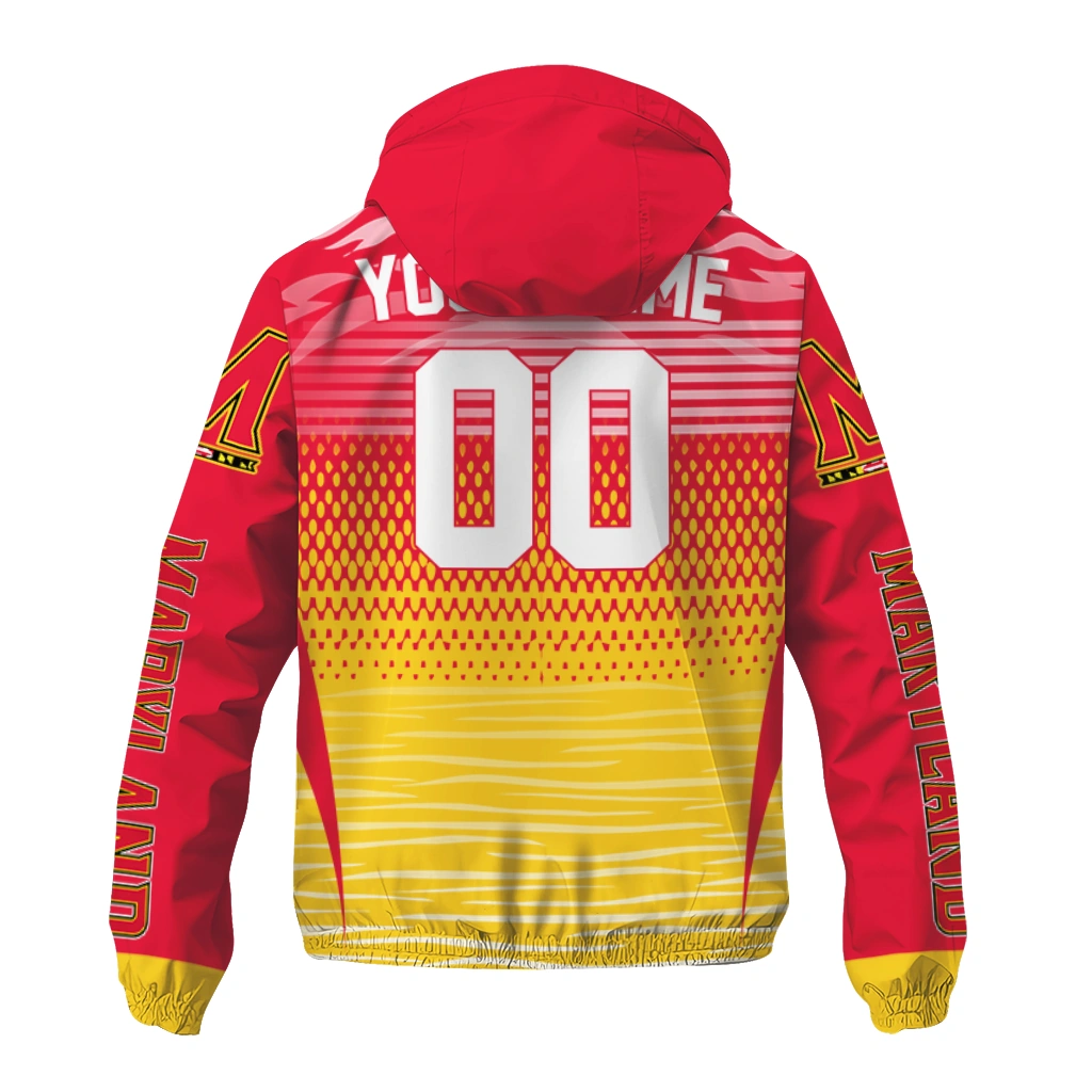 customized maryland terrapins pattern layers red windbreaker jacket fashion forward customized maryland terrapins pattern layers red windbreaker jacket fashion forward