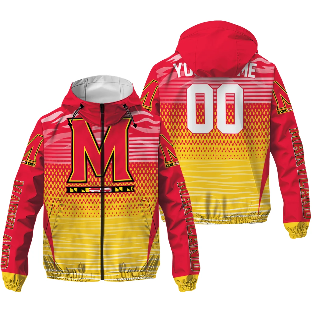 customized maryland terrapins pattern layers red windbreaker jacket high quality customized maryland terrapins pattern layers red windbreaker jacket high quality