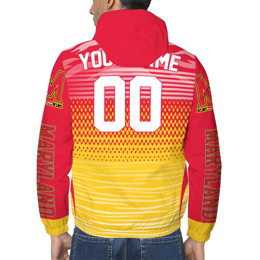 customized maryland terrapins pattern layers red windbreaker jacket trendy customized maryland terrapins pattern layers red windbreaker jacket trendy