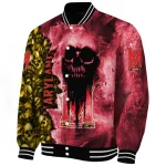 customized maryland terrapins skull cluster red varsity jacket best selling