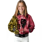 customized maryland terrapins skull cluster red varsity jacket best selling