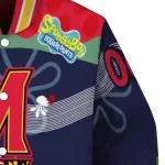 customized maryland terrapins spongebob playtime red blue varsity jacket best selling