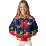 customized maryland terrapins spongebob playtime red blue varsity jacket best selling