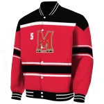 customized maryland terrapins stripe statement red black varsity jacket best selling