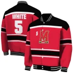 customized maryland terrapins stripe statement red black varsity jacket best selling