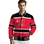 customized maryland terrapins stripe statement red black varsity jacket best selling