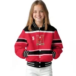 customized maryland terrapins stripe statement red black varsity jacket best selling