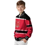 customized maryland terrapins stripe statement red black varsity jacket best selling