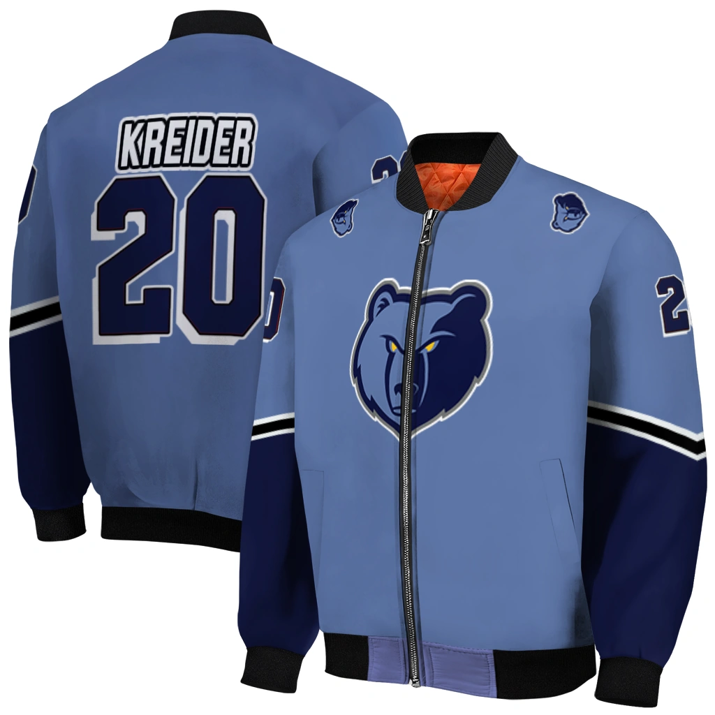 customized memphis grizzlies chevron style blue bomber jacket best selling customized memphis grizzlies chevron style blue bomber jacket best selling