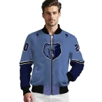 customized memphis grizzlies chevron style blue bomber jacket best selling