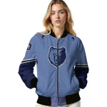 customized memphis grizzlies chevron style blue bomber jacket best selling