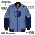 customized memphis grizzlies chevron style blue bomber jacket best selling
