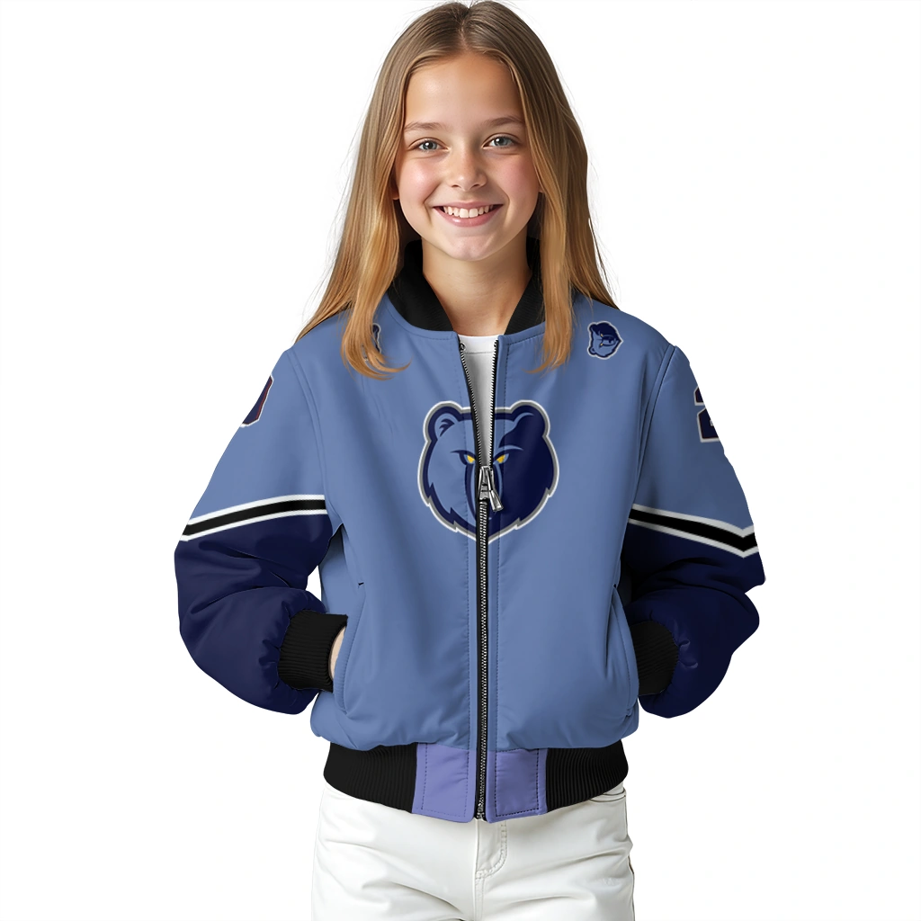 customized memphis grizzlies chevron style blue bomber jacket top rated customized memphis grizzlies chevron style blue bomber jacket top rated