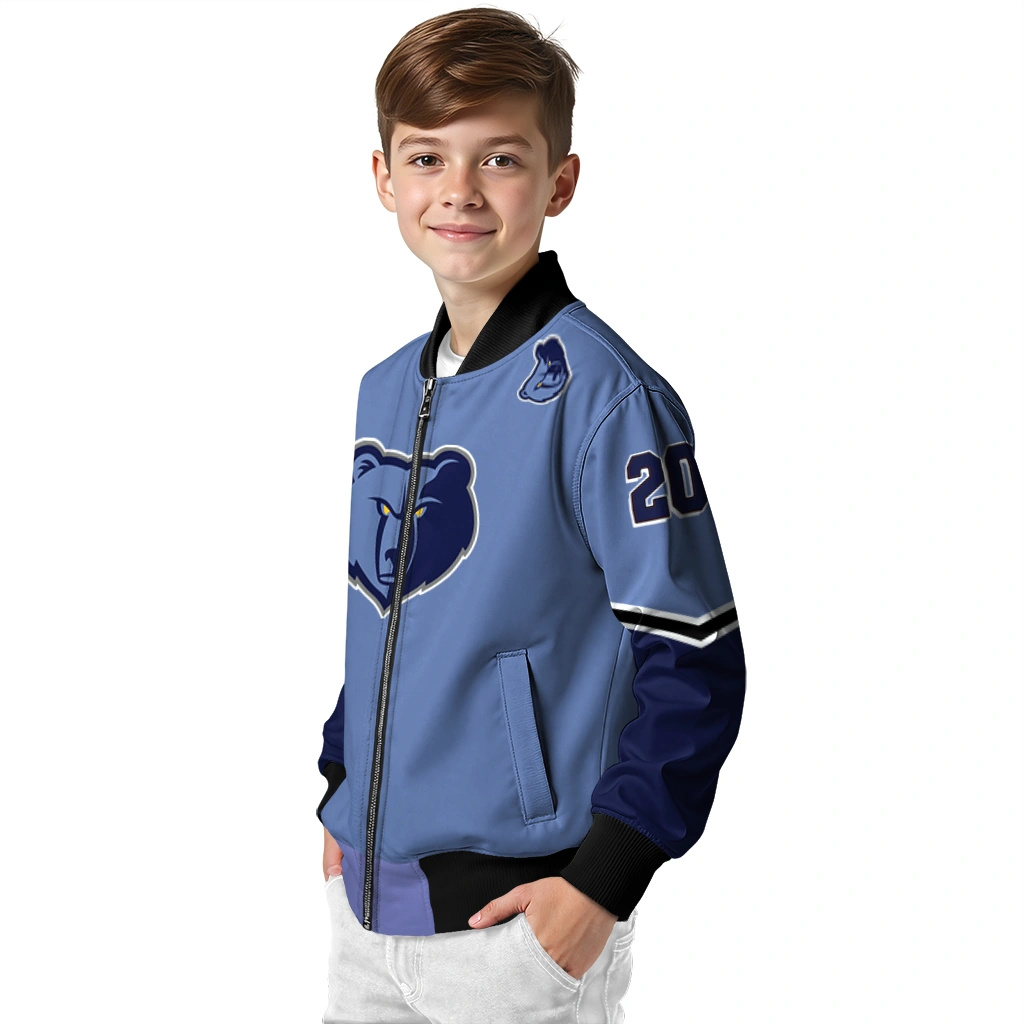 customized memphis grizzlies chevron style blue bomber jacket trendy customized memphis grizzlies chevron style blue bomber jacket trendy