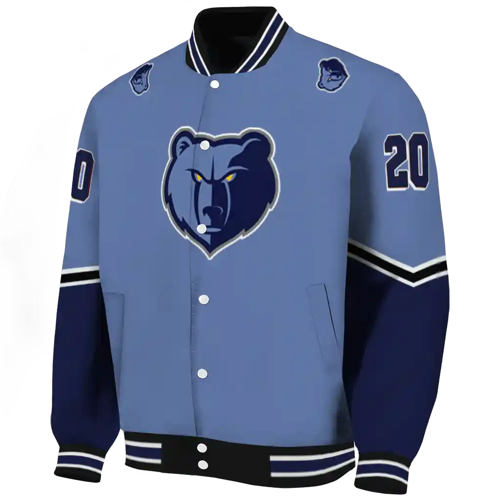 customized memphis grizzlies chevron style blue varsity jacket best selling customized memphis grizzlies chevron style blue varsity jacket best selling