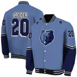 customized memphis grizzlies chevron style blue varsity jacket best selling