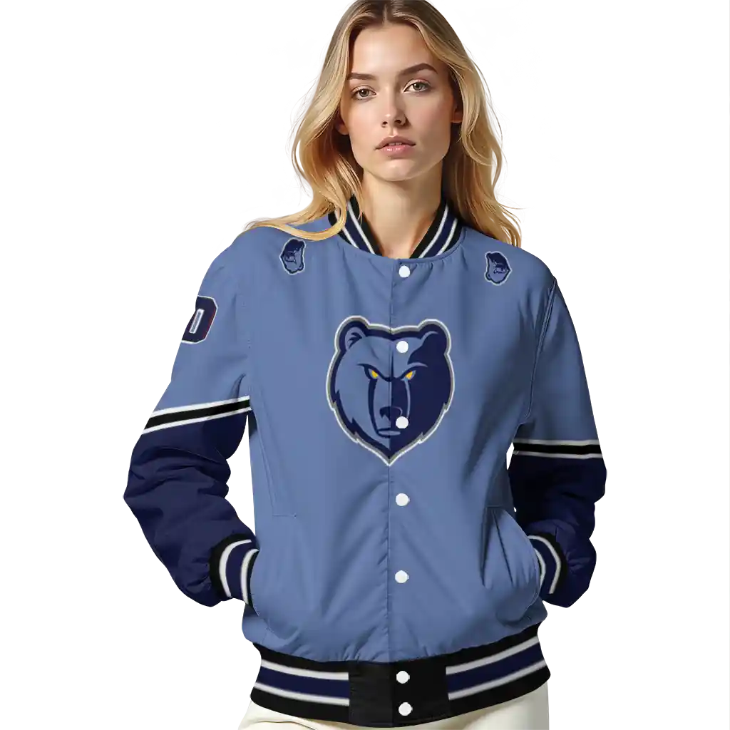 customized memphis grizzlies chevron style blue varsity jacket latest model customized memphis grizzlies chevron style blue varsity jacket latest model