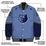 customized memphis grizzlies chevron style blue varsity jacket best selling