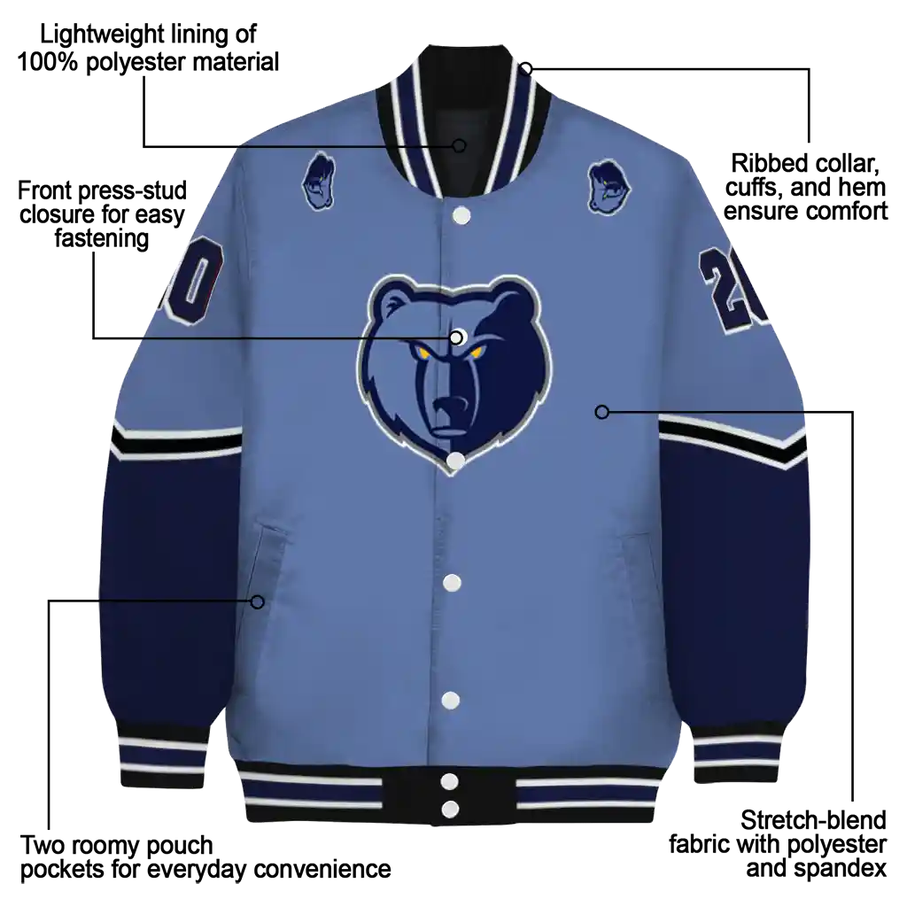 customized memphis grizzlies chevron style blue varsity jacket new arrival customized memphis grizzlies chevron style blue varsity jacket new arrival