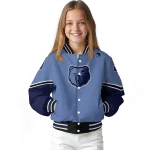 customized memphis grizzlies chevron style blue varsity jacket best selling
