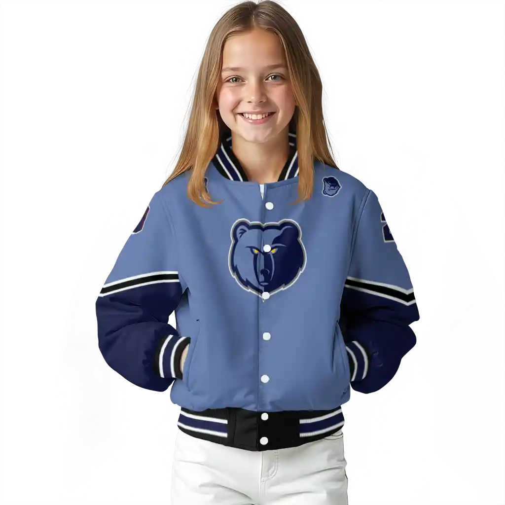 customized memphis grizzlies chevron style blue varsity jacket top rated customized memphis grizzlies chevron style blue varsity jacket top rated
